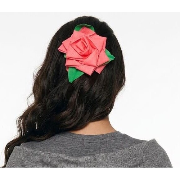 Unbranded Accessories - Women’s Pink Rose Flower Hair Clip Barrette Floral Hair Handmade Accessory